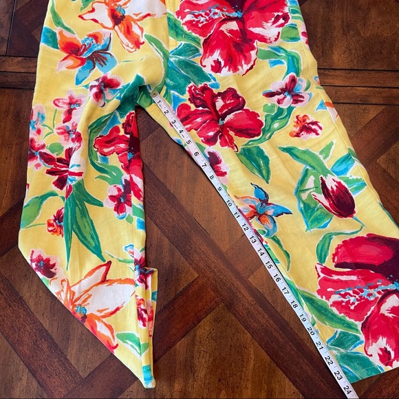 Ralph Lauren Floral Linen Hibiscus Cropped Capris - Picture 10 of 10